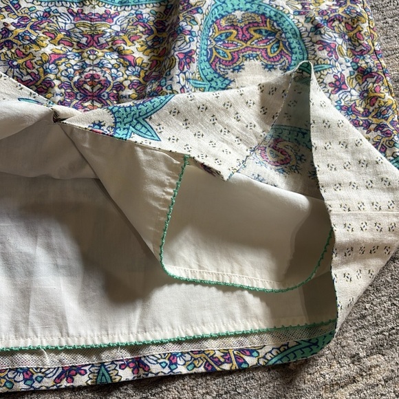 Maeve Anthropologie women’s size 10 - Teal  Patterned knee length  Skirt - Picture 5 of 6